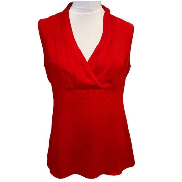 Banana Republic Tops Bananarepublic Red Silky V Neck Shell Top